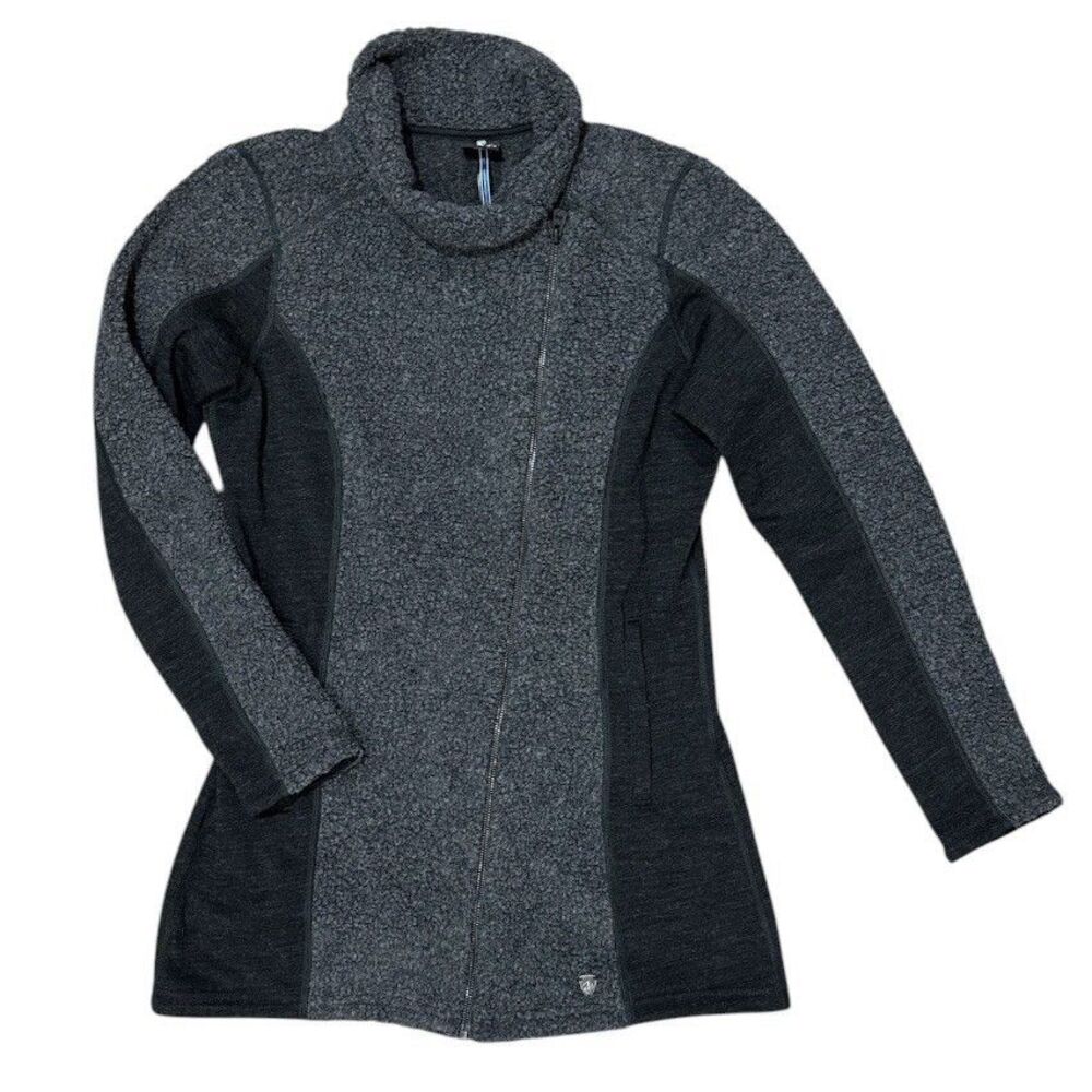 KUHL Kozet Fleece Jacket Wool Blend Women’s Medium Gray Outdoor Hiking EUC